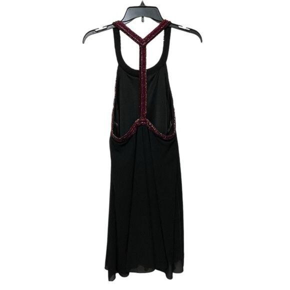New Jewel Badgley Mischka Trapeze Dress with Beaded Trim in Black Size 8 - Picture 5 of 12